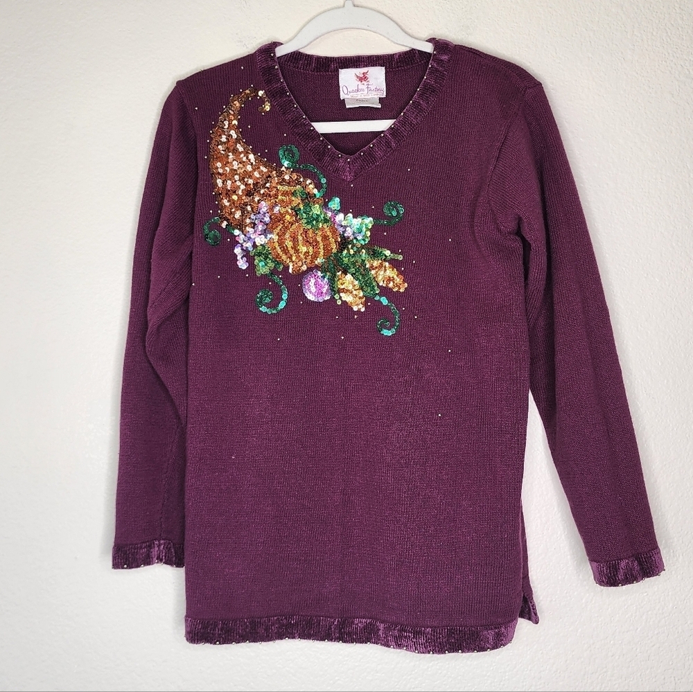 Quacker Factory Cornucopia Sweater S